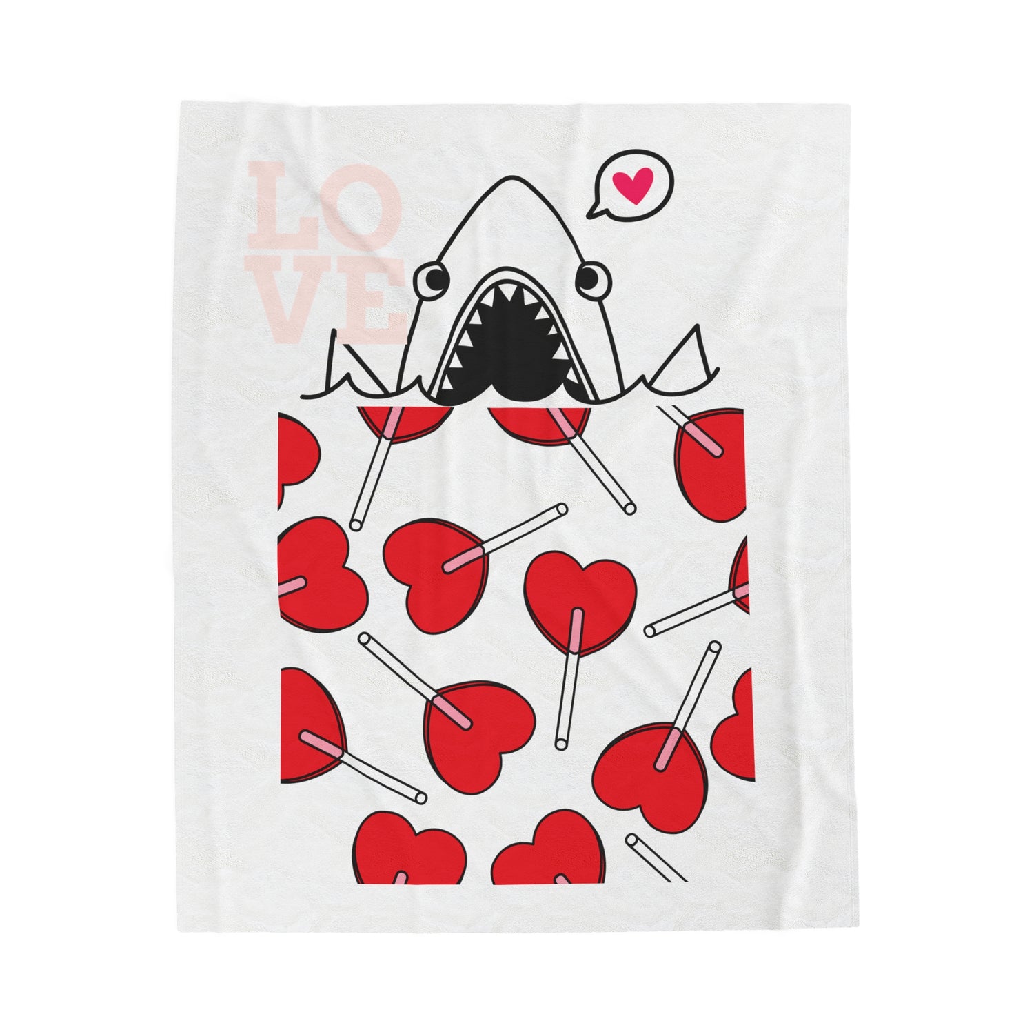 Velveteen Plush (Shark Love) Blanket