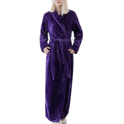 Winter Sleep Bath Robe Women Men Warm Fleece  Robes