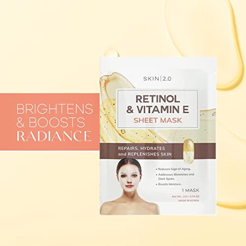 Hyaluronic Acid and Collagen Sheet Face Mask - Boosts Moisture, Skin Firming, Reduces Signs of Aging, Hydrating Sheet Mask - Cruelty Free Korean Skin Care For All Skin Types - 5 Masks