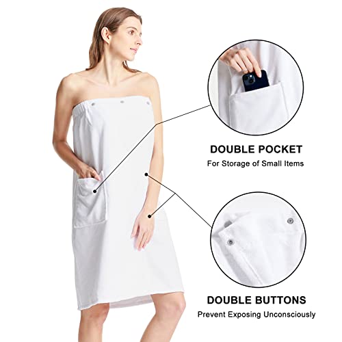 Towel Robe Towel Wrap Bath Wrap Towels for Women Adjustable Lightweight Body Wraps Spa Robe with Hair Towel Wrap S-XX Large